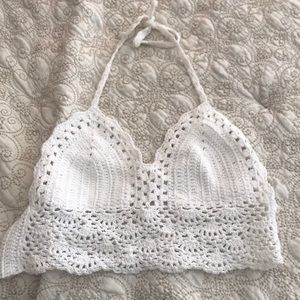White crochet bralette